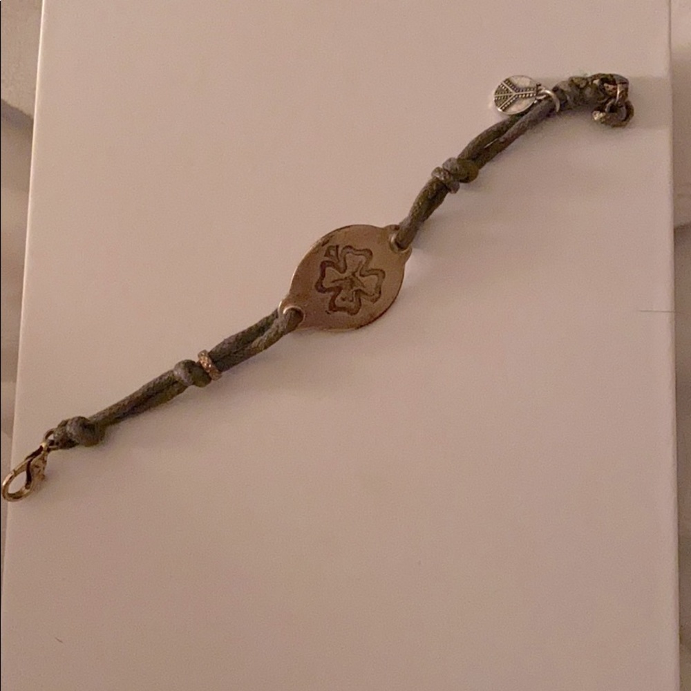 Rustic lucky clover bracelet